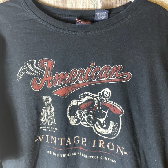 Bugle Boys American Vintage Iron Rolling Thunder Motorcycle Biker T-Shirt - Picture 3 of 5